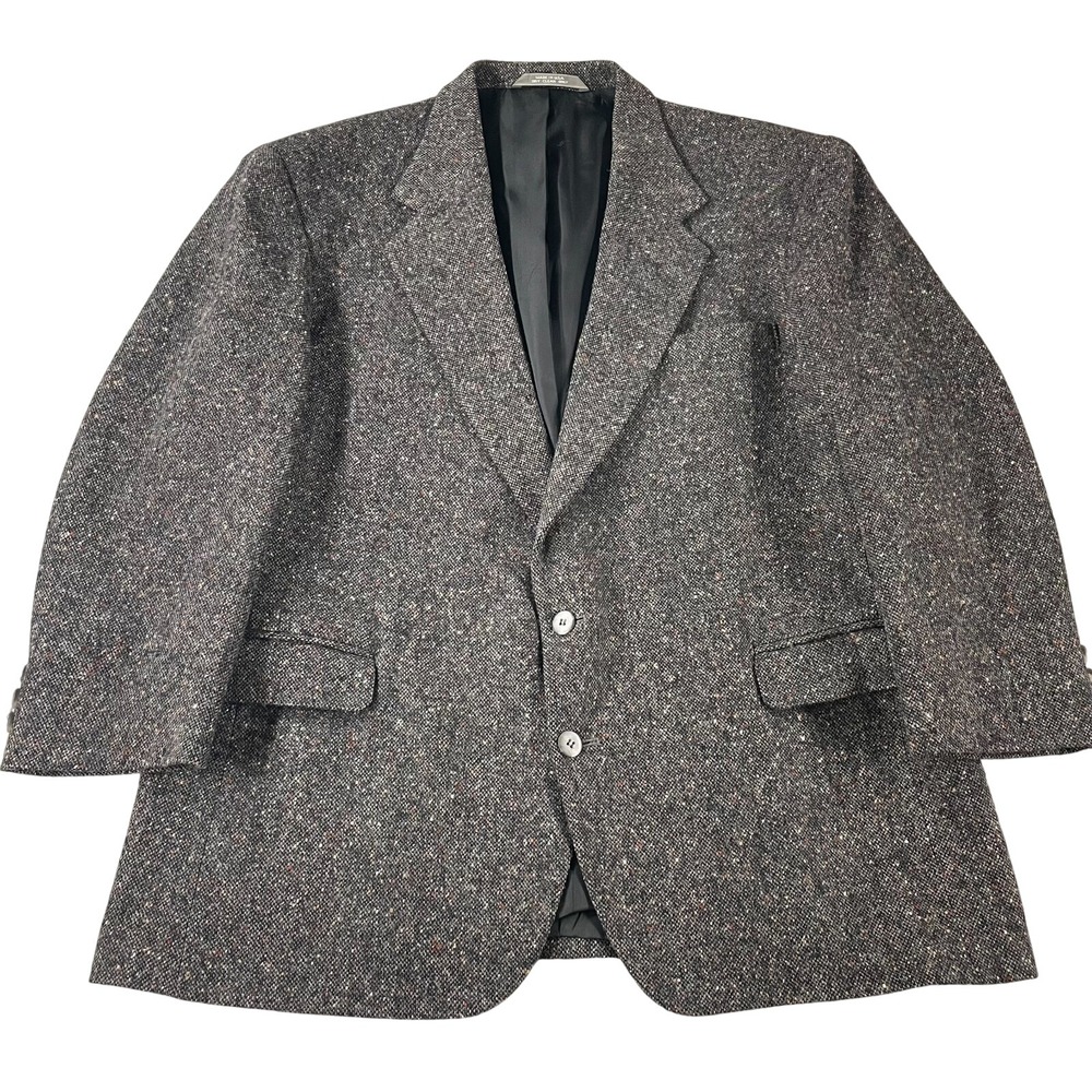 Vintage Haggar Blazer Tweed Mens 46R City Casual Wool Sport Coat Jacket Made USA